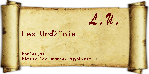 Lex Uránia névjegykártya